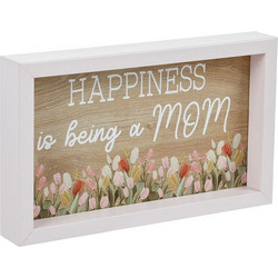 Ξύλινη Διακοσμητική Κορνίζα Happiness is Being a Mom 17.5x10.5cm