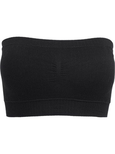 Εσώρουχο Γυναικείο Top Ribbed με Ενίσχυση Μαύρο Λεπτό - One Size