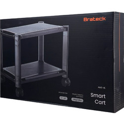 BRATECK ραφιέρα δαπέδου AMS-4L με ροδάκια, 2 ράφια, 50x33x37cm, έως 10kg, μαύρη