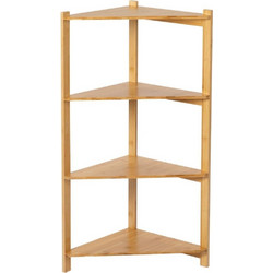Andrea House - Γωνιακή Ραφιέρα Με 4 Ράφια Bamboo 34 x 34 x 85cm