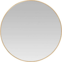 Andrea House - Καθρεφτης Τοίχου Gold Metal O70X3cm
