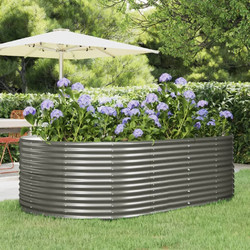 vidaXL Ζαρντινιέρα Γκρι 212x140x68 εκ. Γαλβανισμένος χάλυβας 319094