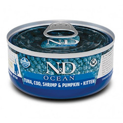 Farmina N&D Ocean Grain Free Kitten with Tuna, Cod, Shrimp & Pumpkin 70gr