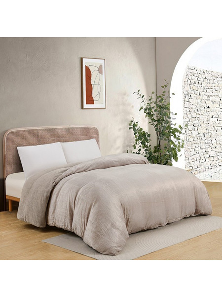 Μονη Παπλωματοθήκη Fleece 165x225 Shelby Greige ]C120004983