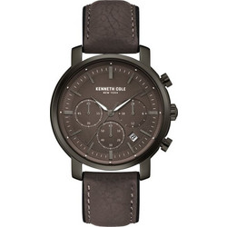 Kenneth Cole Ανδρικό Ρολόι Χρονογράφος με Καφέ Δερμάτινο Λουράκι KC50775004