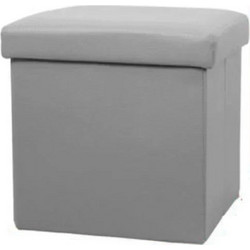 Σκαμπό & Κουτί αποθήκευσης 2 σε 1 από PVC 31x31x31 cm Γκρι 2208860