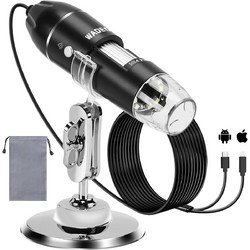 WADEO Digital USB Microscope, 1440P HD with 50X-1600X Magnification, Portable Inspection Camera, With 8 LEDs and Stand