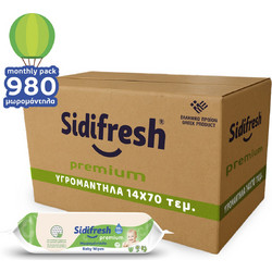 Sidifresh Premium Μωρομάντηλα Κιβώτιο 14χ70τμχ