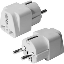 Αντάπτορας Ρεύματος Schuko Σε Universal Λευκό POWERTECH PT-1097