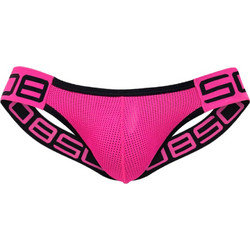 Mens Sexy Gay Underwear Briefs Jockstrap Low Rise Fuchsia