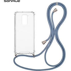 Sonique Armor Clear Θήκη με Κορδόνι Μπλε Γκρι (Xiaomi Redmi Note 9)
