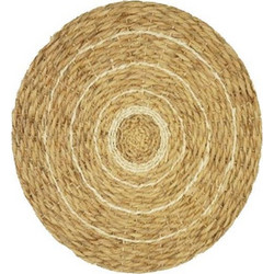 Ψάθινο διακοσμητικό τοίχου boho δίχρωμο από rattan O80xΥ6εκ