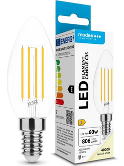 Modee LED Λάμπα Filament Κερί C35 7W E14 4000K 806lm ERP
