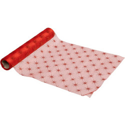 ΕΟΡΤΑΣΤΙΚΌ ΤΡΑΠΈΖΙ RED STAR ORGANZA ROLL 28X500CM ATMOSPHERA 199323