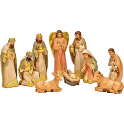 ΧΡΙΣΤΟΥΓΕΝΝΙΆΤΙΚΕΣ ΦΙΓΟΎΡΕΣ CRIB SET OF 10, MADE OF POLY COLORFUL (H) 4-15CM