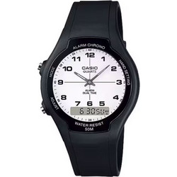 Casio Ανδρικό Ρολόι με Μαύρο Καουτσούκ Λουράκι AW-90H-7B