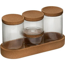 Βάζα 4 αποθήκευσης σε βάση 14x9,7x26cm - Plastona