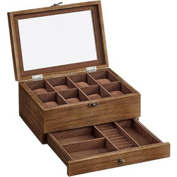 Songmics Watch Box Rustic Walnut 19 x 27 x 12.5 cm (JOW008K01) (SNGJOW008K01)