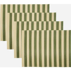 Σουπλά Rayas Green/Natural (σετ 4 τεμ.) House Doctor Bamboo/Cotton l: 46 cm, w: 35 cm