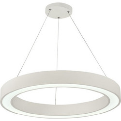 InLight Κρεμαστό φωτιστικό LED 68W 3CCT (by switch on base) σε λευκή απόχρωση D:60cm (6073-60-WH)