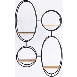 ESTHETI home Ράφι Τοίχου Μεταλλικό Μαύρο 56.5x12x92cm 750-31527