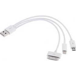3-IN-1 MULTI USB CHARGING CABLE (MICRO USB, APPLE LIGHTNING & APPLE 30PIN)