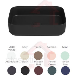 Isvea Counter-Top Επικαθήμενος Νιπτήρας Μπάνιου Πορσελάνης 50x36cm Μαύρος 10NF65050-2N