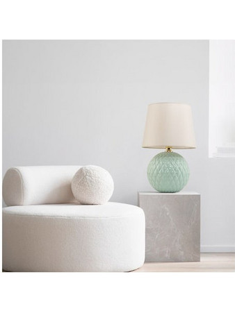 TK Lighting Santana Γυάλινο Πορτατίφ για Ντουί E27 με Λευκό Καπέλο και Πράσινη Βάση Κωδικός: 5904