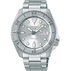 Seiko 5 Sports Ανδρικό Ρολόι Αυτόματο με Ασημί Μεταλλικό Μπρασελέ SRPE71K1