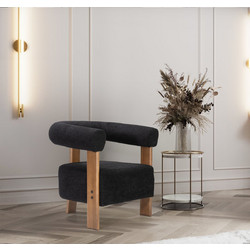 Stewe Home Πολυθρόνα Μαύρη STE-026775-P26775