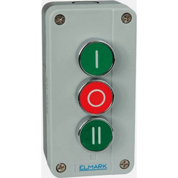 Elmark EL1-BP339 Σταθμός Ελέγχου 3 Μπουτόν - 1NO+1NC+1NO, IP65, Πράσινο & Κόκκινο