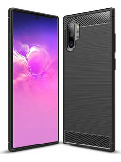 Techsuit Carbon Silicone Θήκη Black (Samsung Galaxy Note 10 Plus)