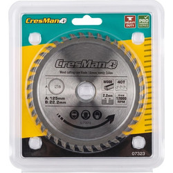 Δίσκος Κοπής Ξύλου 125mm 40Δ Cresman (07323)