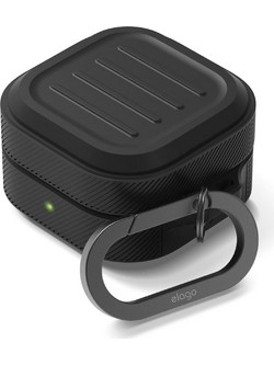 Θήκη Samsung Galaxy Buds 4 / 4 Pro Elago Armor Hang Case Σιλικόνης - Black (EGB4AM-HANG-BK)