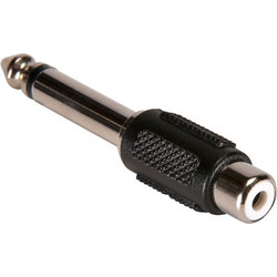 POWERTECH αντάπτορας mono 6.35mm σε RCA CAB-J025, μαύρος, 5τμχ