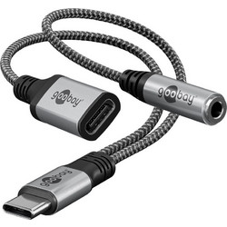 GOOBAY αντάπτορας USB-C σε 3.5mm & USB-C 74524, 60W, 480Mbps, γκρι