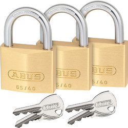 ABUS 65/40 Triples Λουκέτο ίδιο κλειδί ΣΕΤ 3 τεμάχια 6540Triples