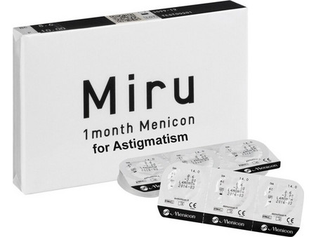 Menicon Miru Μηνιαίοι Φακοί Επαφής Αστιγματικοί Σιλικόνης Υδρογέλης 6τμχ