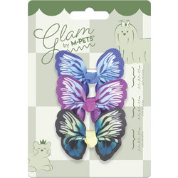 M-PETS GLAM Λαστιχάκια Τριχώματος για Σκύλους +amp Γάτες Πεταλούδες Μπλε/Μωβ/Πράσινο 5.5x3.5x1.5cm