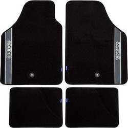 Sparco Μοκέτα Μαύρη με γκρι γραμμή σετ 4 τμχ 03763AR