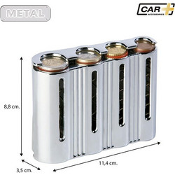 Car+ Κερματοθήκη Μεταλλική Heavy Duty Επαγγελματική με 2x4 θήκες (πάνω κάτω)