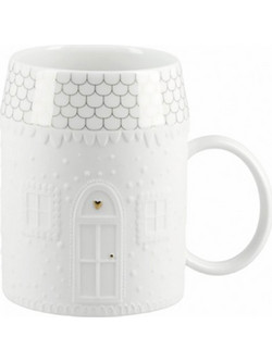 Κούπα Gingerbread RD0092591 Φ7,5x10cm 350ml White-Gold Raeder Πορσελάνη