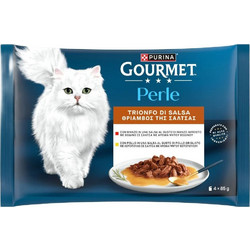 Purina Gourmet Perle with Beef & Chicken in Gravy 4x85gr
