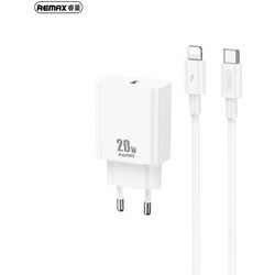 Remax Φορτιστής με Καλώδιο Lightning με Θύρα USB-C 20W Power Delivery White RP-U5