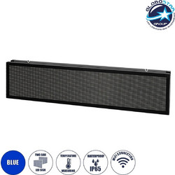 GLOBOSTAR(R) DISPLAY 90333 Κυλιόμενη Ψηφιακή Επιγραφή P10 Διπλής Όψης LED AC 220-240V Αδιάβροχο IP65 Μπλε - WiFi Control μέσω FK APP - Αισθητήρας Θερμοκρασίας & Υγρασίας - Μ166 x Π11 x Υ38cm