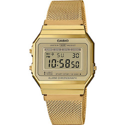 Casio Vintage Ψηφιακό Ανδρικό Ρολόι Χρονογράφος με Χρυσό Μεταλλικό Μπρασελέ A700WEMG-9AEF