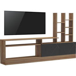 Σύνθετο Σαλονιού Seruno Pakoworld Oak - Μαύρο Μαρμάρου 170X25X100Εκ
