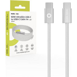 Καλώδιο USB-C σε USB-C Mobile Origin CB11 UltraSlim 60W 1m White
