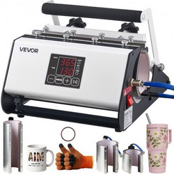 Μηχανή Θερμομεταφοράς Ποτηριών VEVOR, Max 1183 mL Mug Press, Γρήγορη και Ομοιόμορφη Θέρμανση, με Ταινία, Γάντια, Εύκολη Ρύθμιση Θερμοκρασίας και Χρόνου, Θερμομεταφορά για Ποτήρια Sublimation, Κούπες,