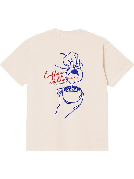 Kaotiko Coffee Culture Organic Cotton T-shirt Ivory AS009-01-G002